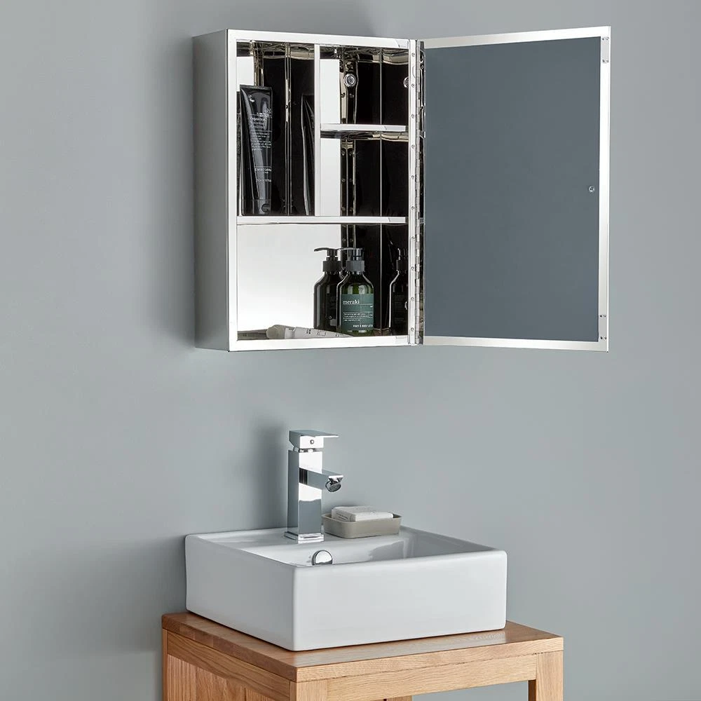 Slim mirrored bathroom online cabinet