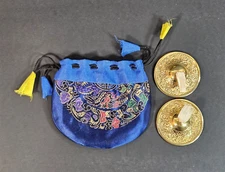 Vintage Finger Cymbals Zills Instruments 1 pr. Belly Dancing Brass Made in India