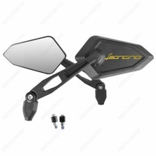 PAIR OF BLACK STREET MIRRORS APPROVED GOLD LOGO BENELLI LEONCINO