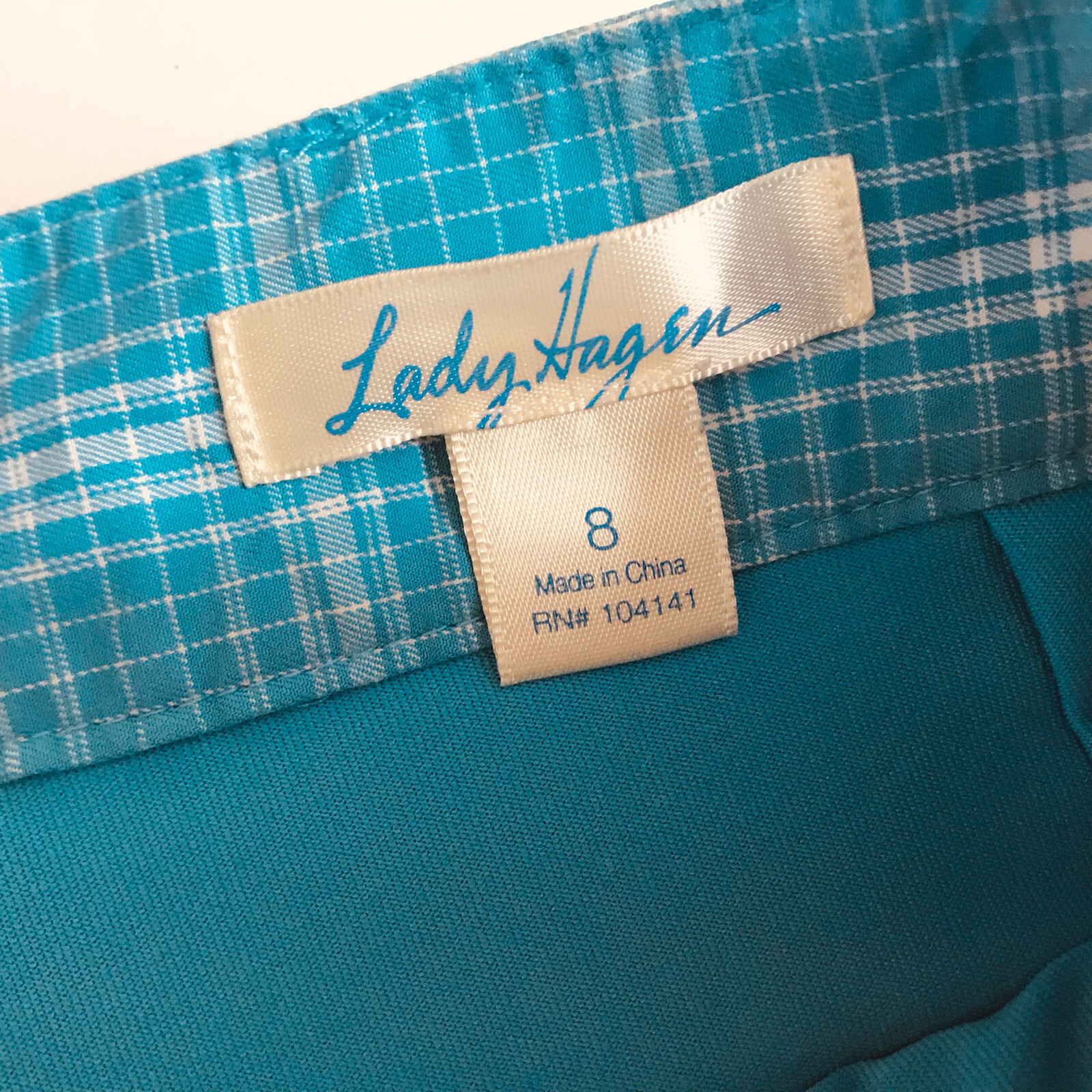 Lady Hagen Golf Skort 8 Pleated Blue Plaid Back Zip Pockets eBay