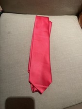 Solid Satin Tie Pure Color Necktie Mens Ties  Gift Box Fuchsia Pink