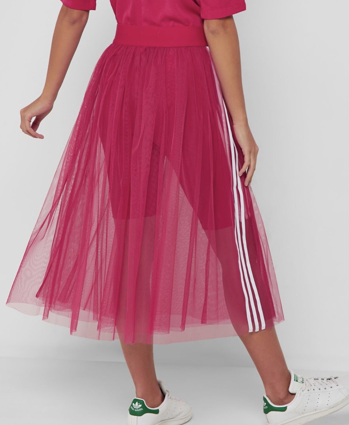 adidas pink mesh skirt