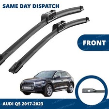 Front Windscreen 24" 20" Flat Aero Wiper Blades Pair for Audi Q5 mk2 2017-2026