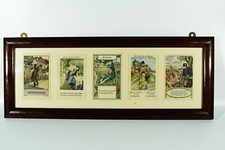 5 Historical POSTCARDS in Glazed Wood Framing Post 1900° Wanderspeut
