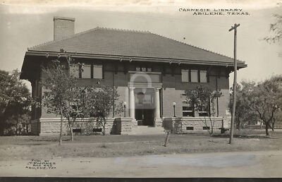 #ad Carnegie Library Abilene Texas RPPC Photo Postcard Copy $4.95