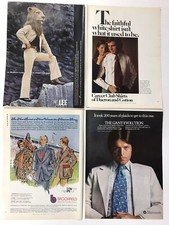 4 Men's Shirts Pants 1972 Print Ads Gant, Brookfield, Lee Retro Vintage 1970s