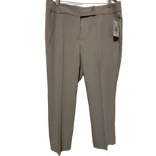 Investments Womens The Park Ave Fit Slim Leg Pant Gray High Rise Petites 14 New
