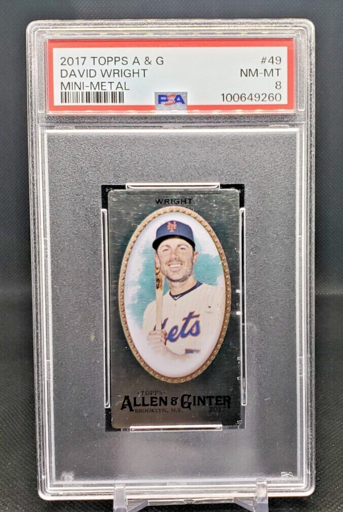 2017 Topps Allen & Ginter #49 David Wright Mini-Metal #3/3 PSA NM-MT 8 (JBC1777)