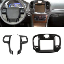 3x Steering Wheel GPS Navigation Cover Trim Kit for Chrysler 300 2010-14 Carbon