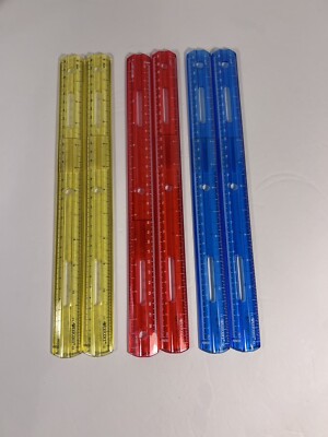 6 Plastic Rulers Back To School Student Measure Inches CM New Acme ...