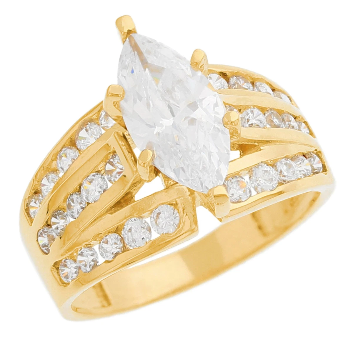 Cubic Zirconia Yellow Gold 10k Engagement Ring Engagement Rings