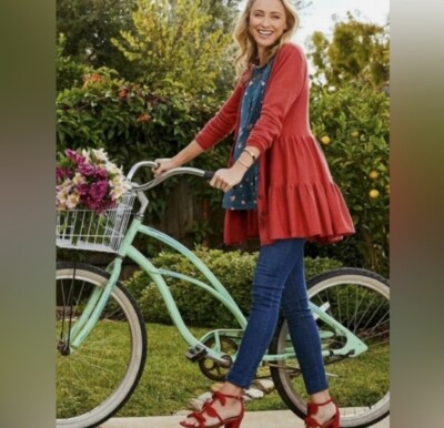 Women's Matilda Jane Love Me Tender Red Cardigan Sweater Small Oversized Autumn