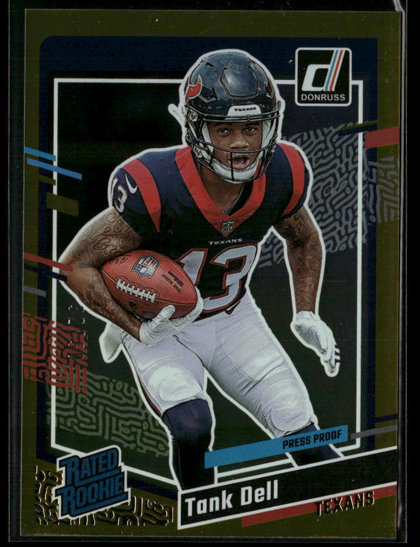 Tank Dell 2023 Donruss #341 Press Proof Gold /50 Houston Texans