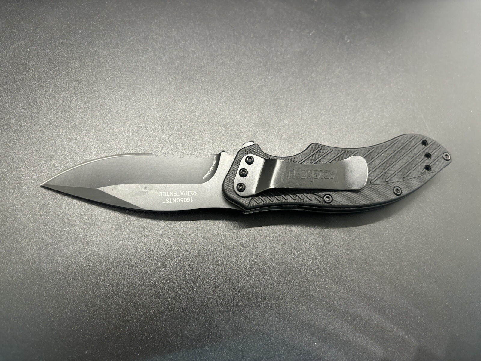 KERSHAW Clash Black Steel Drop Point Blade Serrated 3" POCKET KNIFE eBay