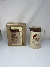 Cracker Barrel CHRISTMAS IN THE WOODS 72 Oz Pitcher DISCOUNTED Santa Claus MINT
