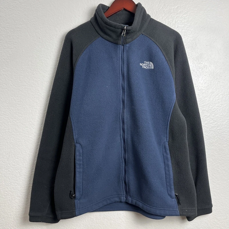 north-face fleece full zip-up mock jacket
