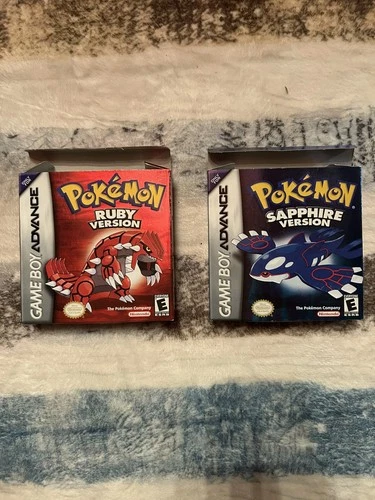 MINTY Pokemon Ruby & Sapphire Gameboy Advance AUTHENTIC Complete in Box CIB