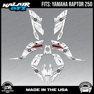 Graphics Kit for Yamaha ATV RAPTOR 250 (All Years) Predator - WHITE