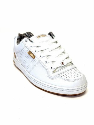 Etnies Team 1 Men Size 9 New OG Year 2008 White Plaid Leather Ref4050