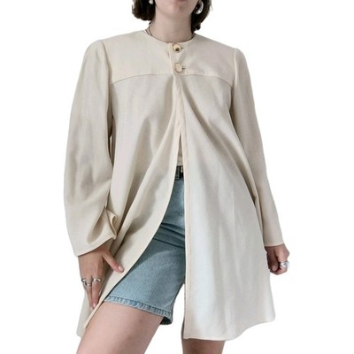 Jacke Mantel Vintage cremeweiß Wollmischung Jacket Wool White Elegant Gr. L