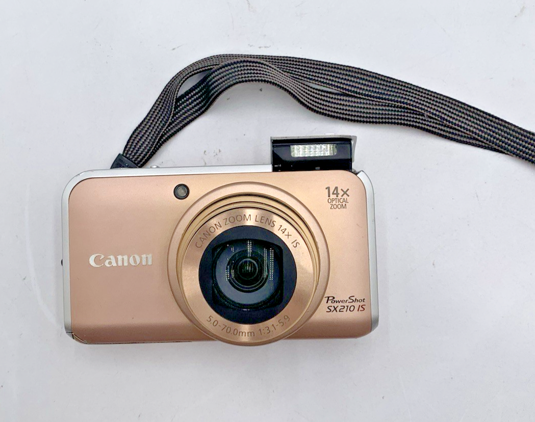 Canon PowerShot SX210 IS PC1468 14x Optical Zoom Gold 14.1mp