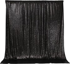 Black Sequin Backdrop Sparkly Photography Glitter Back Drop Curtain Special Even