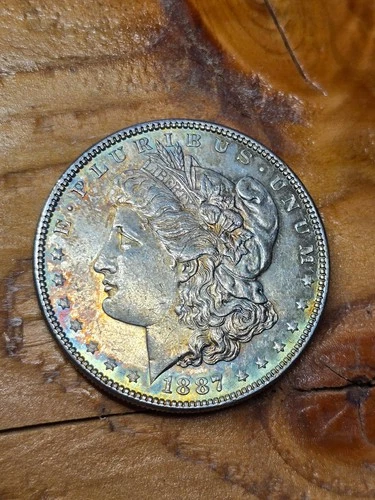 1887-P $1 Good Morgan Dollar Rainbow Toning One Of A Kind