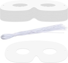 20 Pcs Paper Masks for Crafts, White Paper Eye Masks Paintable Plain Masquerade