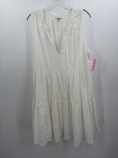 Pre-Owned BB Dakota White Size XL Knee Length Sleeveless Dress