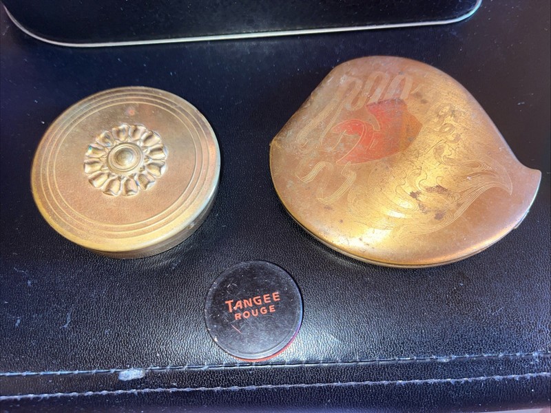 Compact Trio 3 Piece Lot Vintage Powder Compact Art Deco Powder & Rouge