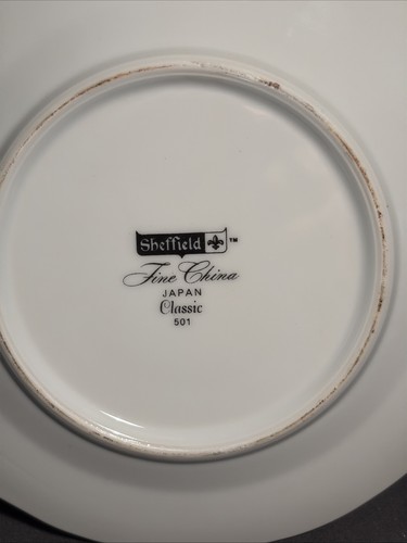 Sheffield Classic 501 Bread & Butter Plate Pink Roses on Rim Green Leaves - Picture 3 of 6