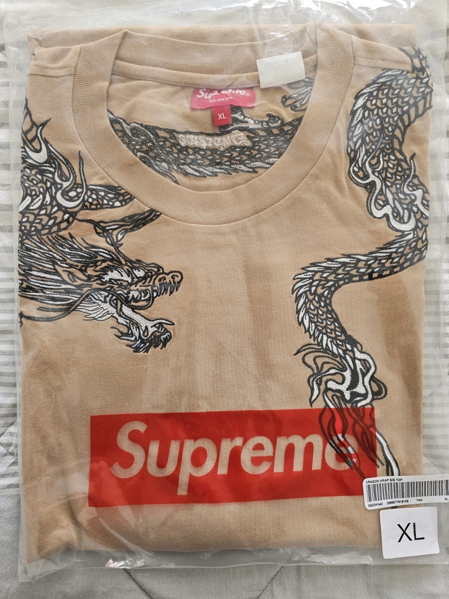 SUPREME Dragon Wrap S/S Top FW23 Size XL Brand New Tan | eBay