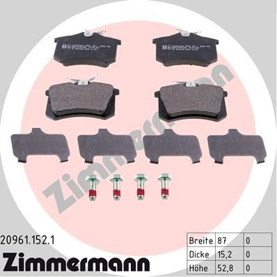 Zimmermann 20961.152.1 Standard Disc Brake Pad Set