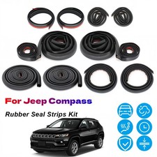 For Jeep Compass Door Rubber Seal Strips m Weather Draft Wind Noise Reduction
