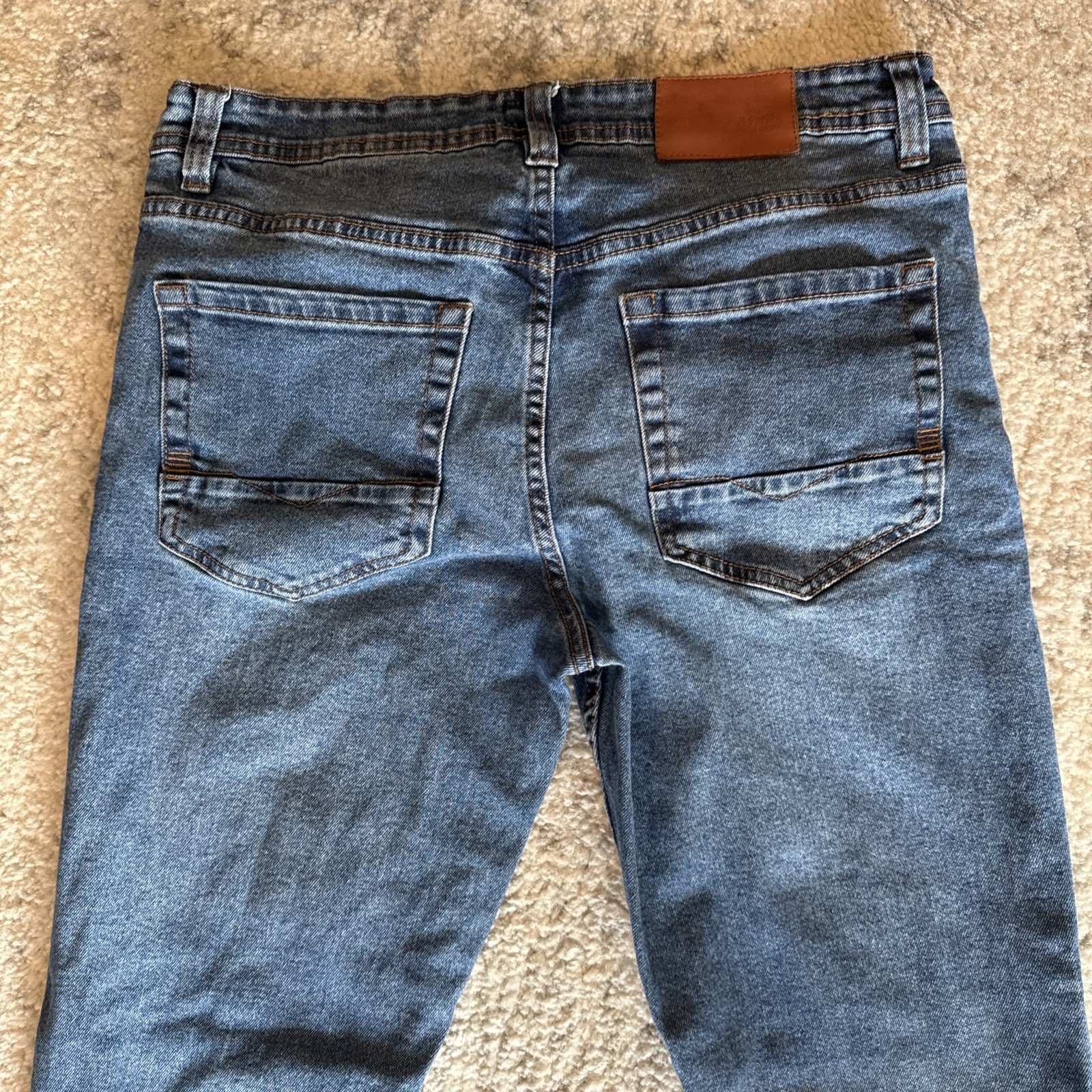 HUGO BOSS Jeans Blue Slim Tapered Stretch Denim Candiani Italy | Mens 34W/32L thumbnail 9