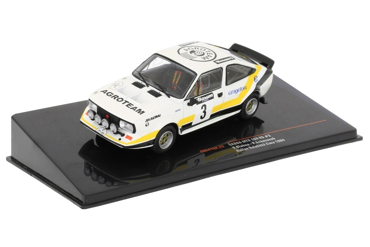 Skoda MTX 160 RS voiture miniature haut de gamme 1/43 avec livrée blanche historique