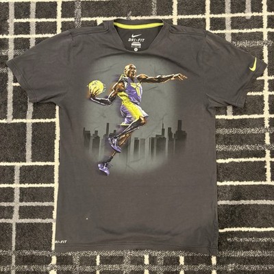 RARE 2000s Nike KOBE Bryant Black Mamba Dri-Fit Small Gray LA Dunk Shirt