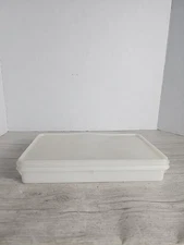 Tupperware 794-7 Bacon Deli Meat Keeper Container Clear Frosted w/ Lid Vintage