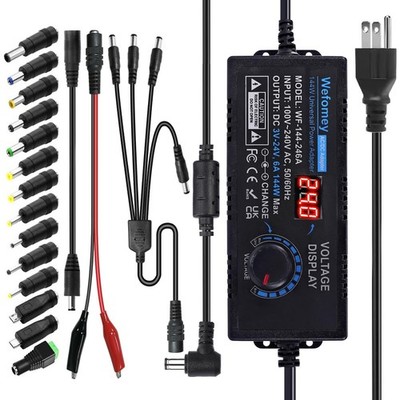 Universal Power Supply 3V~24V 6A 144W Adjustable Variable 3V 5V 9V 12V 18V 20...