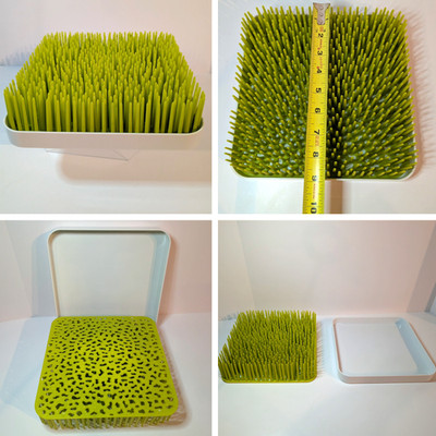 Boon Lawn Green Grass Countertop Drying Rack Hygenic Holder for Baby Bottle 9x9''