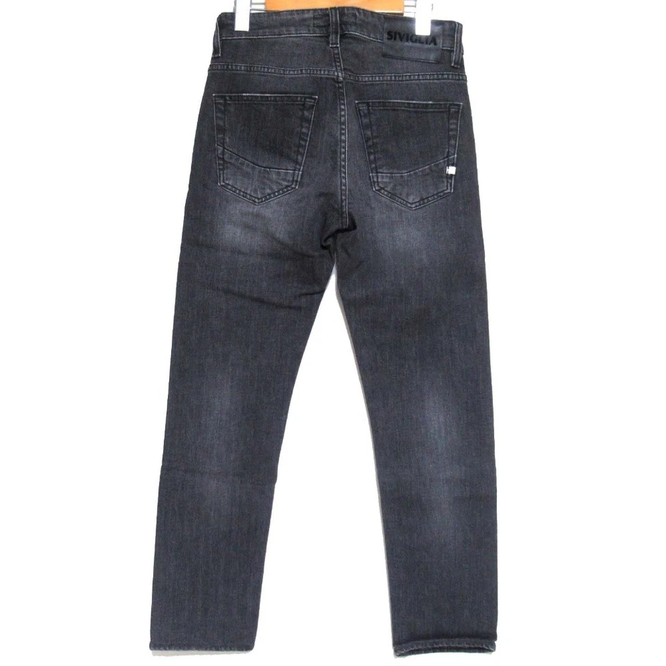 Pantalones de mezclilla elásticos desgastados SIVIGLIA, talla 29, gris carbón para hombre USADOS Foto 2 de 4