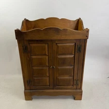 Vintage Butler Wooden Dry Sink Cabinet 35" Tall Solid Wood Storage