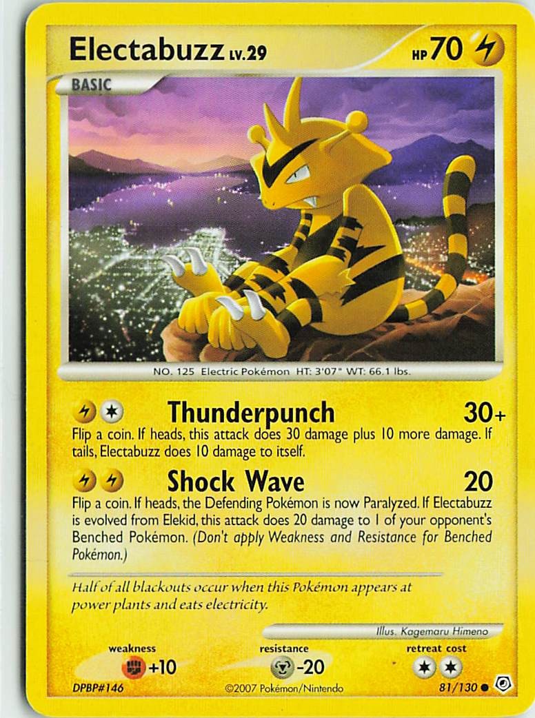 Electabuzz 81/130 Common Diamond & Pearl Pokemon Lightly Played