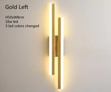 LED Bedroom Wall Lamp Sconce Copper Line Pipe Acrylic Lampshade Indoor Fixture