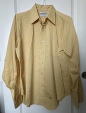 Vintage Arrow Decton Monarch Yellow Dress Shirt 16.5-34 French Cuff 1960s USA