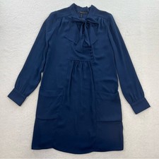 BCBGMAXAZRIA Navy Long Sleeve Dress W/ Pockets Size M