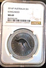 2016-P Kangaroo NGC MS-69 Australia Perth Mint Bullion-0.999 Silver 1 Oz Coin