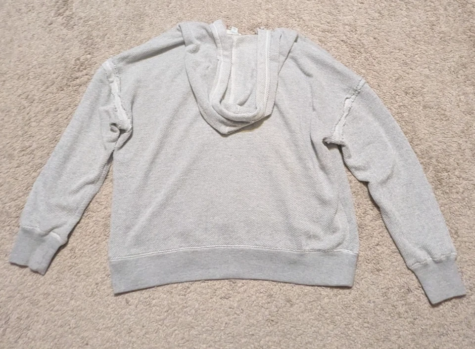 Sudadera con Capucha Sundance Cremallera Completa Talla L Floral Bordada Tejido Waffle Boho Foto 4 de 4