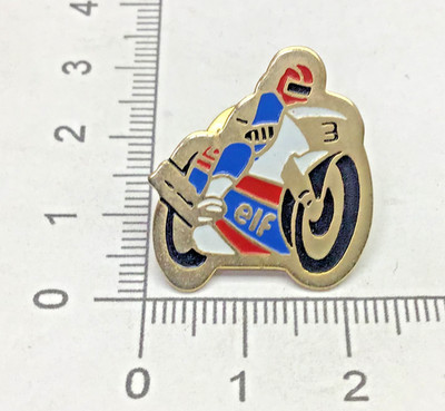 ELF Rennmotorrad rot blau Oldtimer Motorrad Emaille Abzeichen SmL50 13949 