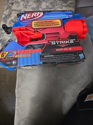 Nerf Alpha Strike Blaster Gun Blue Red BOA RC-6 & 6 Darts Rotating Drum Hasbro